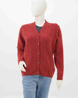 100% Lambswool Cardigan Maroon