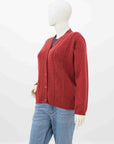 100% Lambswool Cardigan Maroon