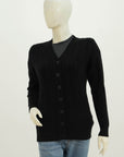 Acrylic Wool Cardigan Black