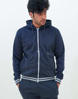 Fleece Jacket With Hoodie Navy