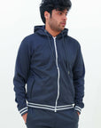 Fleece Jacket With Hoodie Navy