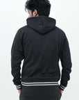 Fleece Jacket With Hoodie Black