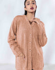 Soft Acrylic Wool Cardigan Camel