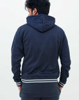 Fleece Jacket With Hoodie Navy