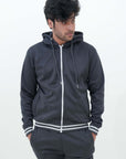 Fleece Jacket With Hoodie Gray