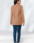 Soft Acrylic Wool Cardigan Camel