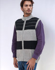 Soft Acrylic Wool Sleeveless Zipper Sweater