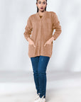 Soft Acrylic Wool Cardigan Camel