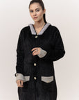 Soft Acrylic Wool Coat with Hoodie