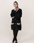 Soft Acrylic Wool Coat with Hoodie