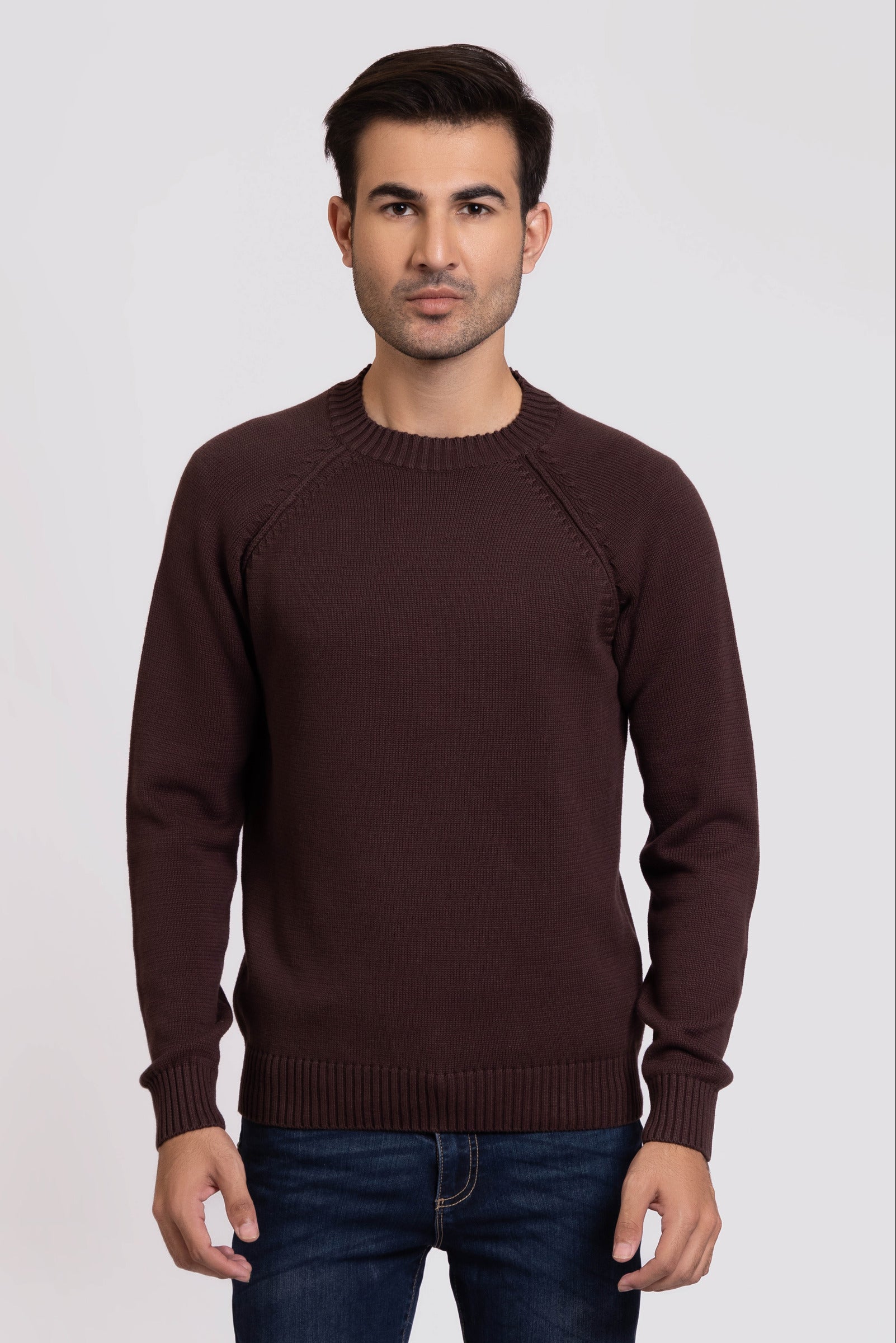 Round on sale neck sweater