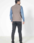 Soft Acrylic Wool Sleeveless Zipper Sweater