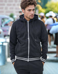 Fleece Jacket With Hoodie Black