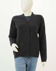 100% Lambswool Cardigan Charcoal