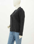 100% Lambswool Cardigan Charcoal