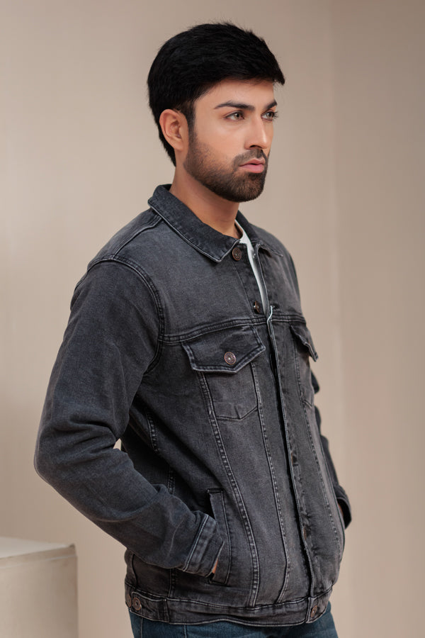 Denim and grey outlet jacket