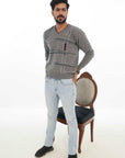 100% Lambswool Gray Mix Pullover