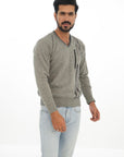 100% Lambswool Gray Mix  Pullover