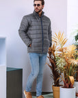 Plain Gray Puffer Jacket