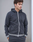 Fleece Jacket With Hoodie Gray