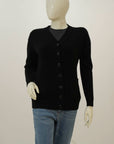 Acrylic Wool Cardigan Black