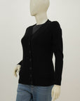 Acrylic Wool Cardigan Black