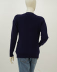 Acrylic Wool Cardigan N Blue