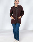 Soft Acrylic Wool Cardigan Maroon