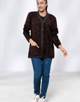 Soft Acrylic Wool Cardigan Maroon