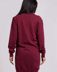 Cotton Long Coat Maroon