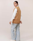 100% Lambswool Plain Sleeve Less Cardigan