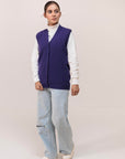 100% Lambswool Plain Sleeve Less Cardigan