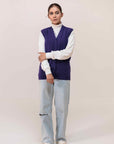 100% Lambswool Plain Sleeve Less Cardigan